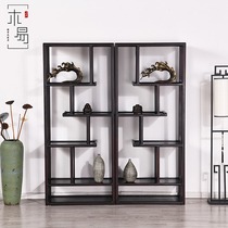  New Chinese style Bogu rack Modern Chinese style display rack Antique Zen bookshelf Solid wood Duobaoge study furniture customization