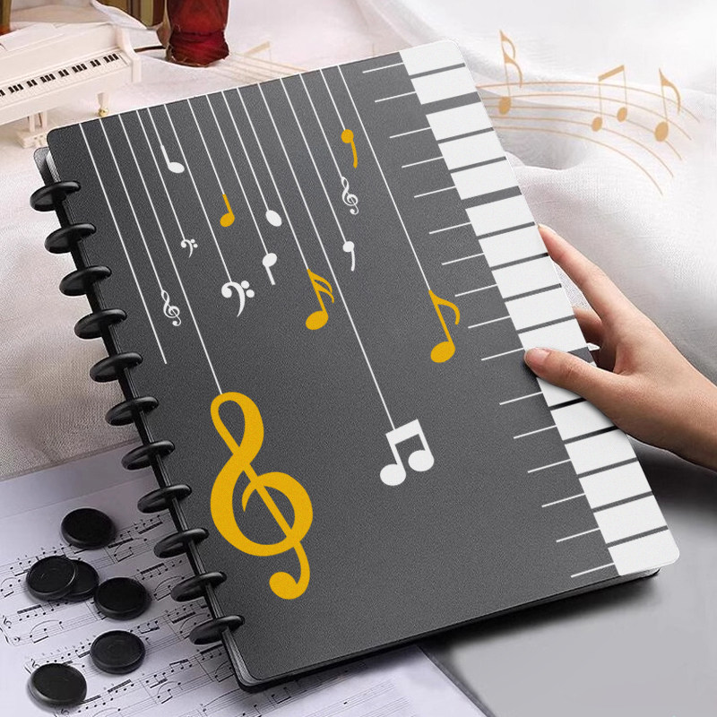 楽譜フォルダー、A4サイズ、ルーズリーフフォルダー、非反射性、編集可能、ピアノ楽譜冊子、音楽と合唱曲の楽譜。