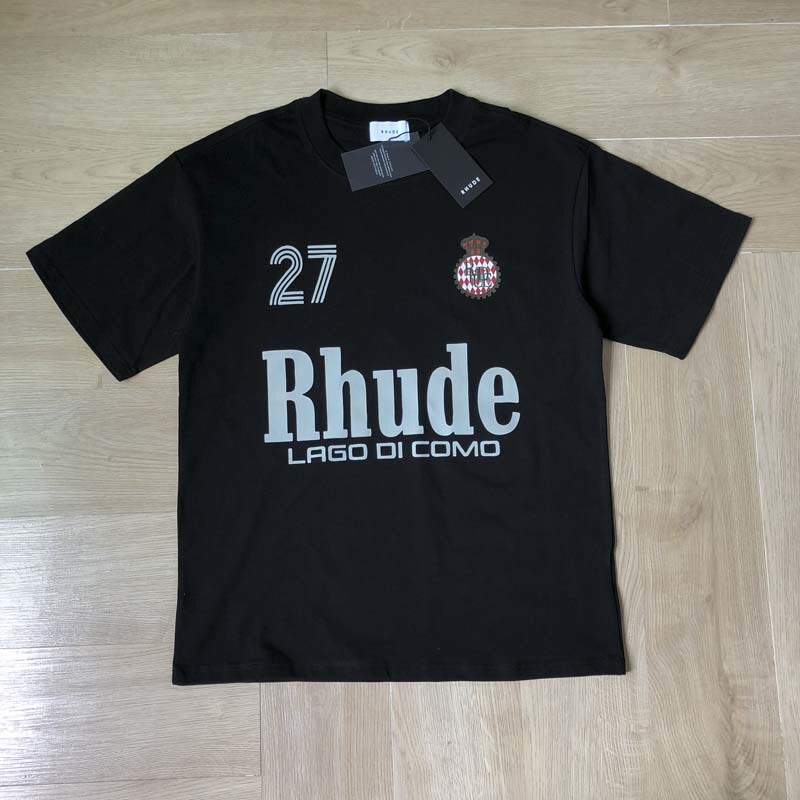 Rhude 26Ss New American Retro Slogan Logo Printed Men's and Women's High Street Short-Sleeved Casual T-Shirt Summer Rhude 26Ss New American Retro Slogan Logo Printed Men's and Women's High Street Short-Sleeved Casual T-Shirt Summer