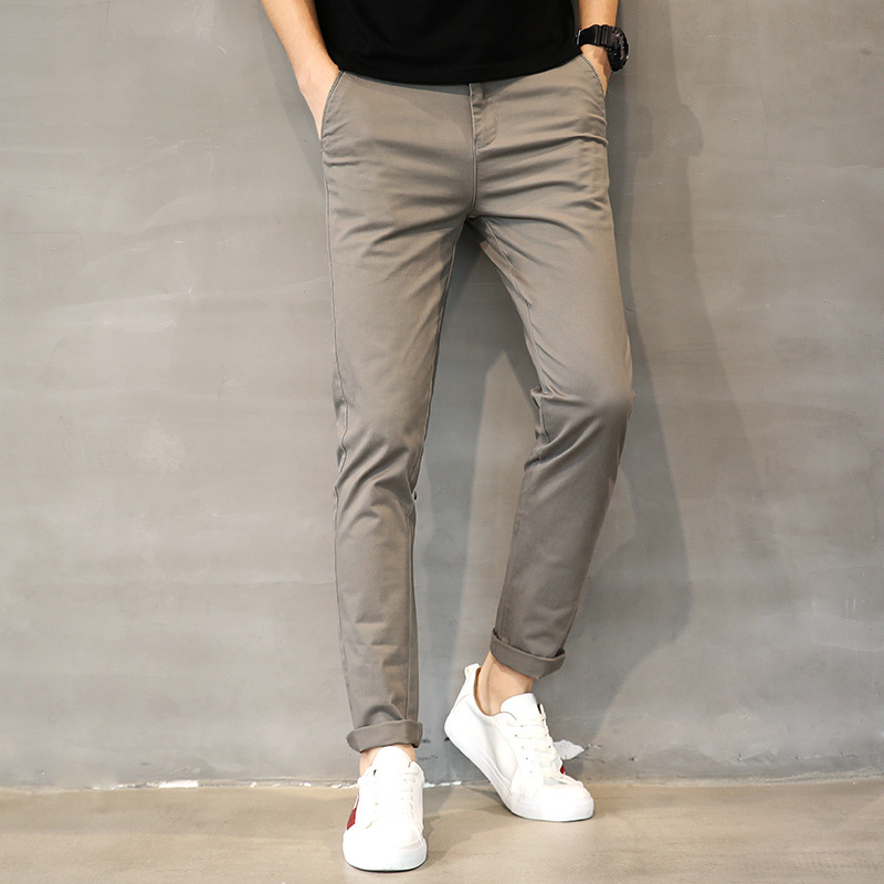 Summer Grey Casual Pants Men's Slim Fit 100 Hitch Pants Business Straight Barrel Men's Western Pants Trendy Trousers-Taobao