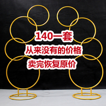 New wedding props background ring arch road lead wedding Wrought iron floral ring circle ceiling ring
