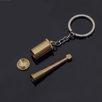 Pure copper cigarette holder mini folding creative portable brass sealed storage bottle cigarette holder personality pendant key chain pendant