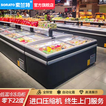 Composition Island Cabinets Supermarket of Superice Freezer Freezer Supermarkets Water Dumplings Horizontal Frost-free Low Temperature Cabinets Chemical Cream Soup Round Ice Cream