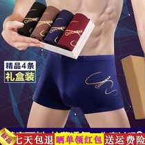 4 mens underwear mens boxer youth cotton breathable sweat-absorbing cotton boxer Summer Shorts