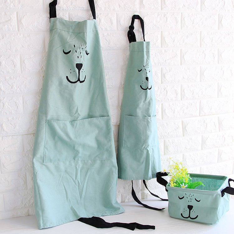 Nordic Expression Adult Apron Kitchen work clothes minimalist cotton cloth Children's apron Kindergarten Cooking Cuisine