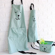 Nordic expression Adult apron Kitchen work clothes Simple cotton parent-child childrens apron Kindergarten cooking cooking