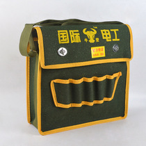 Electrician toolkit thickness wear resistant large multi-function male workplace with single shoulder canvas pocket