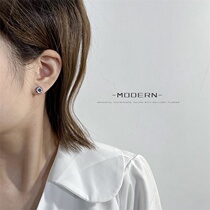 Couples Japanese and Korean engraved earrings men and womens port style retro titanium steel black ears 2021 New Tide mens earrings