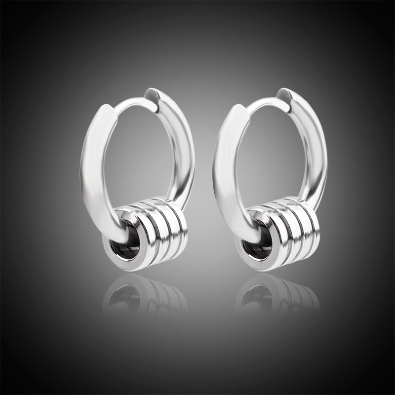 Korean earrings Men's circle pendant neutral ear needle net red ear clip temperament female trend optional no ear pierced earrings