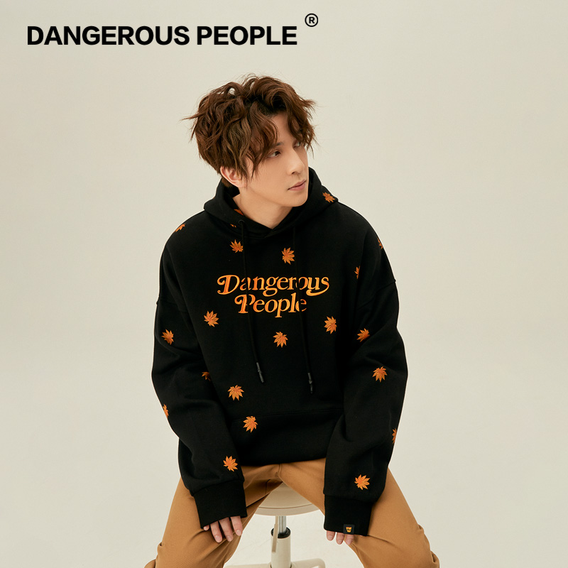 Dangerouspeople Xue Zhiqian dsp full print Maple leaf embroidery logo trend hoodie hooded sweater