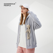 Dangerouspeople Xue Zhucheng DSP removable bear jersey and tide couple zipper hood sweater