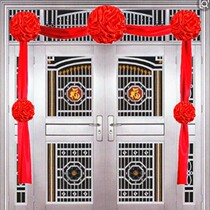 Big red flower ball new house gate head housewarming red flower cut red silk cloth wedding commendation car floral headdress wedding Red Hydrangea