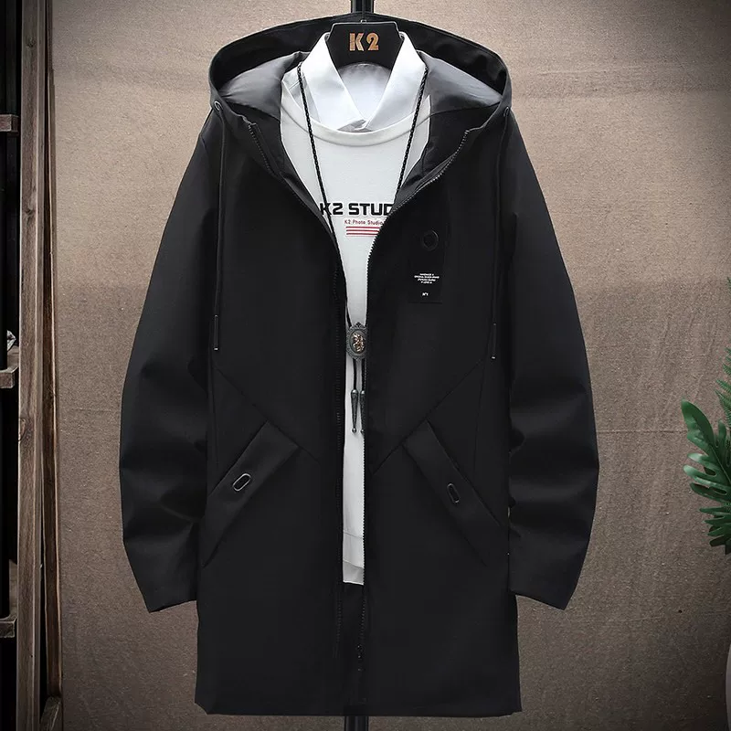Демисезонное trench coat для мальчиков, длинная универсальная куртка для отдыха, свободный крой, простой и элегантный дизайн