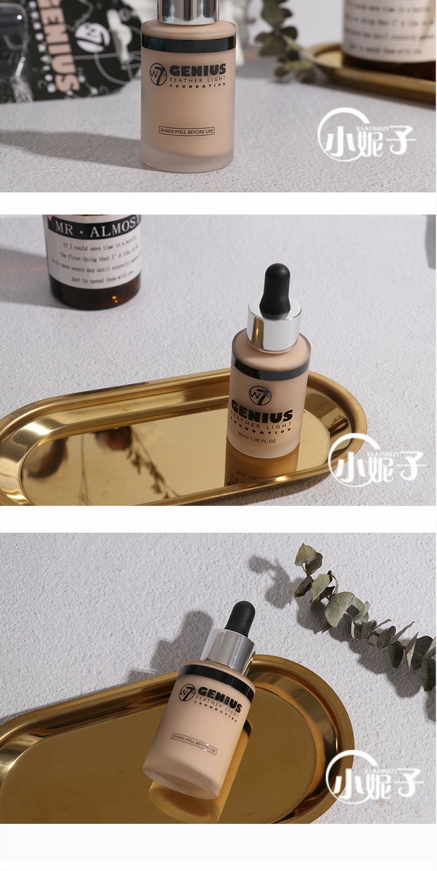 W7 thiên tài lông vũ ánh sáng nền tảng chất lỏng kiểm soát dầu che khuyết điểm giữ ẩm mềm tập trung ánh sáng và giả mạo - Nền tảng chất lỏng / Stick Foundation kem nền hàn quốc