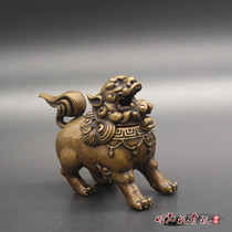 Retro mini pure copper small incense burner Chinese classical copper incense burner Kirin incense burner sandalwood small burner micro landscape
