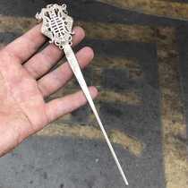 Collection of antiques and miscellaneous items antique Qianlong year carved longevity hairpins on sale