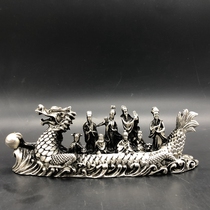 Antique antique miscellaneous collection antique silver-plated Qianlong year of the Qing Dynasty Eight Immortals crossing the sea ornaments Eight Immortals ornaments