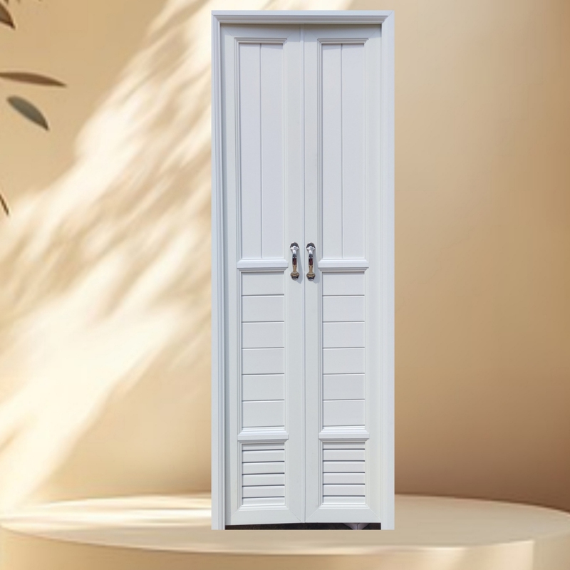 Double-Opening Bathroom Door with Louvered Ventilation, Utility Room Balcony Door, Double-Opening Restroom Shower Project Door Double-Opening Bathroom Door with Louvered Ventilation, Utility Room Balcony Door, Double-Opening Restroom Shower Project Door