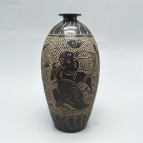 Hebei Cizhou Kiln Pearl bottom flower baby play Plum bottle Antique antique ancient porcelain old goods collection