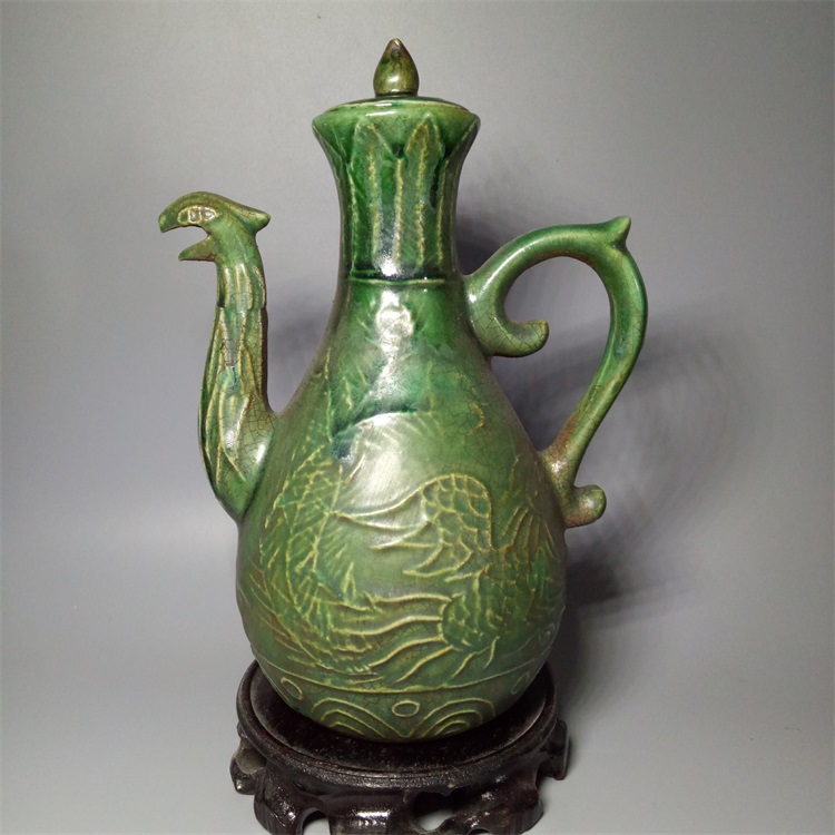 Qingguang mood peacock green teapot antique pot antique old ceramic old ceramic old ceramic old collection factory