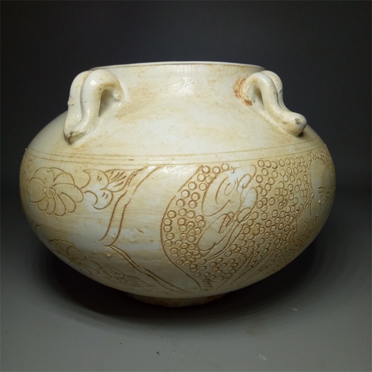 Song Cizhou Kiln Relief Character Doll Porcelain Jar Antique Porcelain Antique Old Goods Boutique Collection Decoration Hot Sale