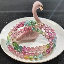 Mermaid three laps about 6 8mm barcode 40789 live room offer quasi-high-end Tourmaline gemstone ball bracelet