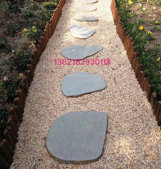 Natural stone yellow small stone courtyard embellished with stepping garden walkway flowers laying courtyard landscape planning