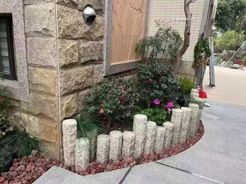 Natural Stone Hexagonal Columns for Garden and Courtyard Decoration, Retaining Walls, Railings, Tree Planters, Flower Beds, and Mud Barrier Edges Natural Stone Hexagonal Columns for Garden and Courtyard Decoration, Retaining Walls, Railings, Tree Planters, Flower Beds, and Mud Barrier Edges