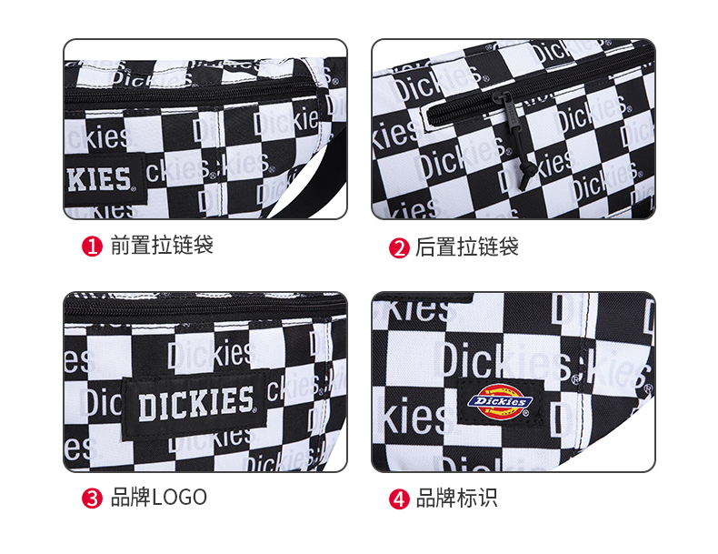Thương hiệu Dickies thủy triều đen trắng với túi đeo vai in túi Messenger Túi nam sinh viên vải buồm thể thao túi ngoài trời - Túi của con người túi xách juno