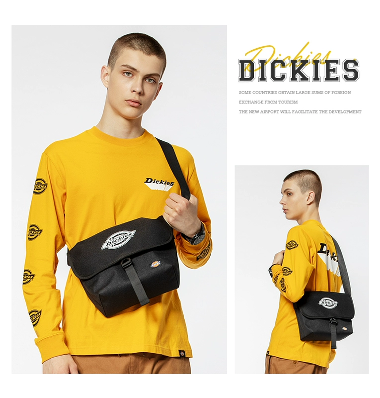 Dickies giản dị túi sinh viên màu rắn đơn giản Túi Messenger khóa xu hướng túi đeo vai hoang dã túi xách - Túi của con người túi lv chính hãng