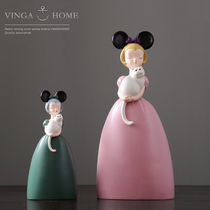 Designer works thin cloud cat ornaments Nordic style living room model room decorations decoration