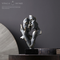 Silence Is Gold Figure Sculpture Nordic Creative Modern Office Table Swing home Ornament Living Room Bookcase Decoration