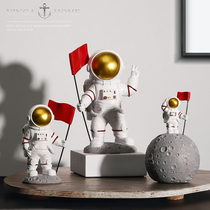 Nordic creative red flag astronaut astronaut ornaments desktop office bookcase wine cabinet home decorations