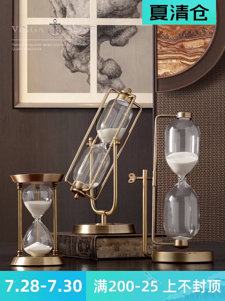 Nordic hourglass timer Office decoration decoration Wine cabinet desk Creative home decoration Gift craft gift decoration