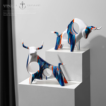 Nordic Art Memes Bull Fauna Tabletop Pendulum creative light Extravagant Living Room Office Bull Pistachon decorations