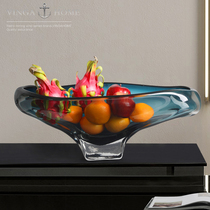 Luxury high-end crystal fruit plate ornaments living room modern simple tea table table European luxury fruit plate household