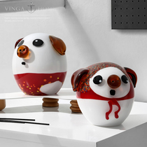 Light Extravagant Glazed Pig Web Red Desktop Swing Piece Creative Living Room Home Soft Decorations Send Girls Girlfriends Birthday Presents