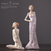 Nordic ins cute girl heart ornaments resin creative girl room bedroom living room decorations desktop furnishings