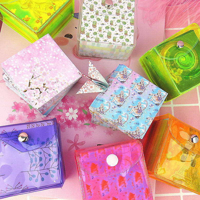 Small number leather suit star empty-folded paper single-face color square children handmade color photocopy paper jam paper Cherry Blossom Folding Paper