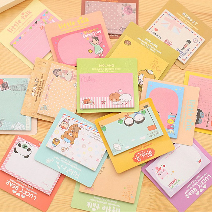 Full 18 Meng Cute Notes South Korea Cute Note Posting Candy Color Convenience Stickup Convenience Post Message Sticktoon N Substickon