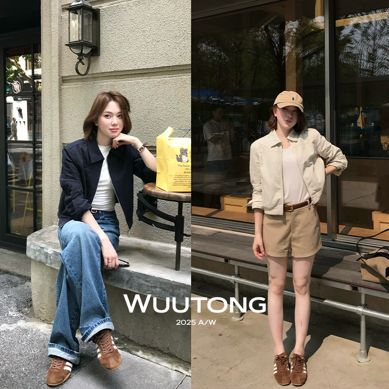 Wuutong【Old Story】Spring and Autumn New Versatile Turn-Down Collar Workwear Vintage Distressed Versatile Short Pure Cotton Jacket Wuutong【Old Story】Spring and Autumn New Versatile Turn-Down Collar Workwear Vintage Distressed Versatile Short Pure Cotton Jacket