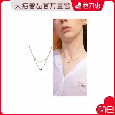 Crocus by gk-beck hollow love heart-shaped women's double clavicle necklace Tanabata gift