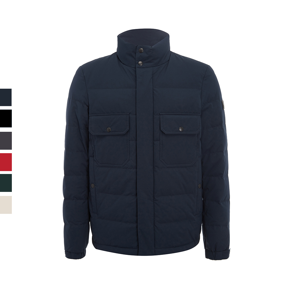 Woolrich nhiều màu ba chiều lật túi ngực đẹp trai và có thẩm quyền của nam giới cổ trong chiếc áo khoác xuống