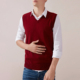 WDLS Masala đỏ cashmere len khí V-cổ nhỏ gọn không tay cổ điển 100 nam dệt kim vest.