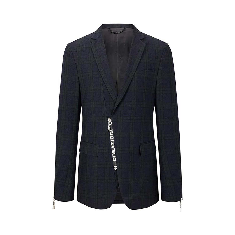 CREAZIONI IL Concetto Dello SPAZIO xanh sọc ca rô thời trang nam Jacket Suit