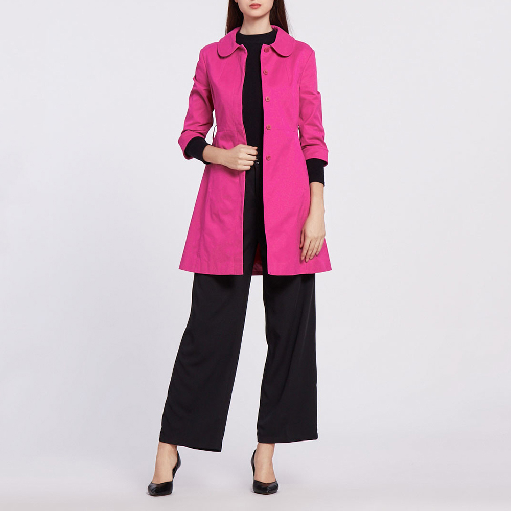 Trench Coat cổng Posey Rose Red Laplong Single-Row oằn Woman của