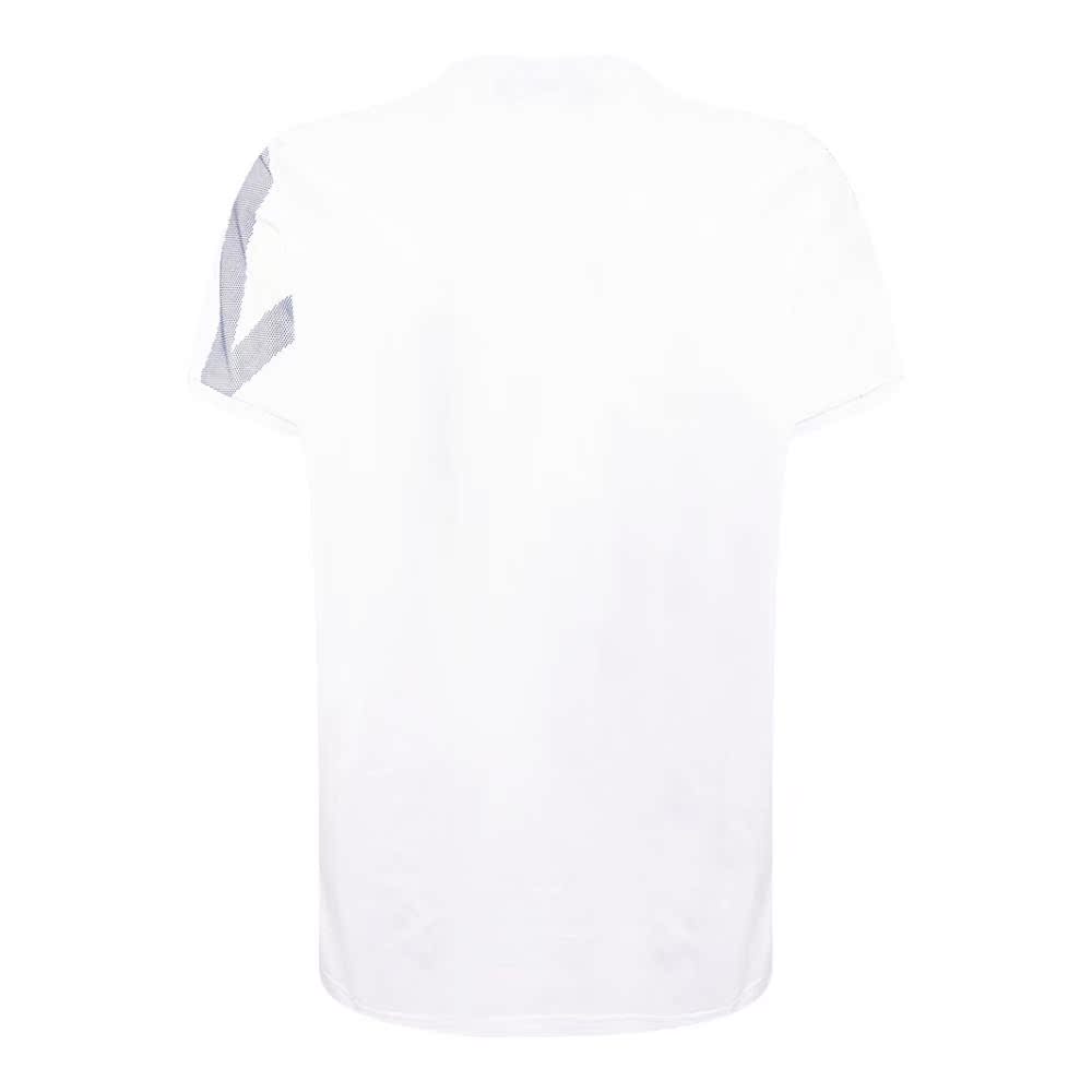 liujo trắng in tròn ngắn tay T-shirt cổ áo của nam giới