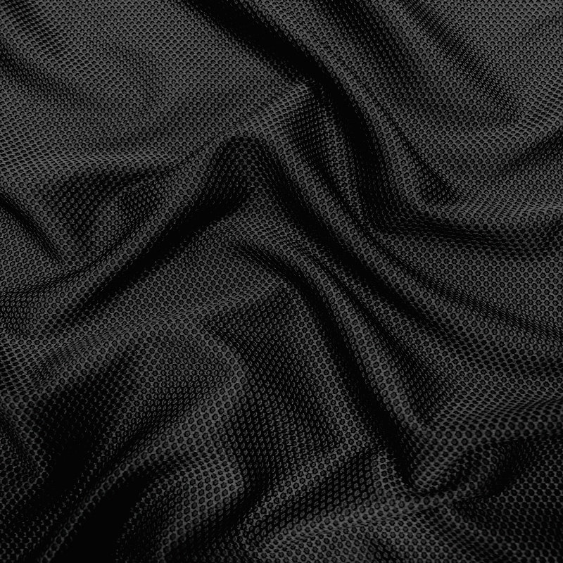 Spring and autumn polyester single-sided mesh fabric, slightly elastic and non-permeable pure black top and bottom fabric