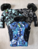 Childrens one-piece ski suit foreign trade original thickened and warm Finnish HUPPA middle and large childrens ski suit minus 40 degrees