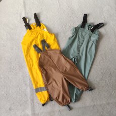 Детские брюки 儿童背带雨裤外贸原单男女童户外防风防水环保pu春夏雨季雨裤瑕疵